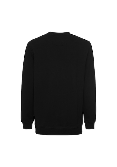 Raırok Erkek İçi Polarlı Comfort Oversize Nakışlı Siyah Sweat