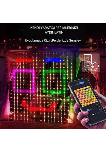 Akıllı Perde Led - Akıllı Işık Deneyimi - Sınırsız Renk Seçeneği - Neon Led Perde Çok Renkli