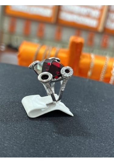 Firuze Gümüş Dikdörtgen Oyma Modeli Taşlı Gümüş Yüzük F16001131