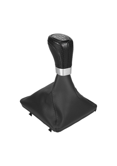 Yifomall Bmw 1 Seri E81 E82 E87 E88 2003-2013 İçin 5 Vites Deri Vites Topuzu Ve Koruyucu Kılıf Seti - Konforlu Sürüş Siyah