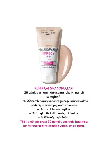 Byphasse Anti-Aging 3'ü 1 Arada Renkli Güneş Kremi Medium SPF50+ 50 ML