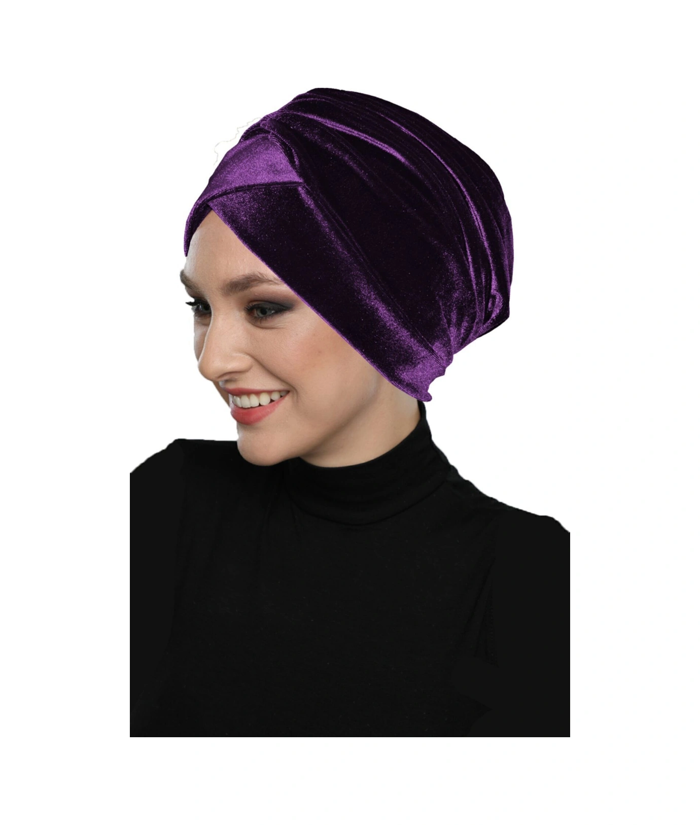 Kadife Kardelen Astarlı Mor Hazır Türban Tesettür Bone Mor