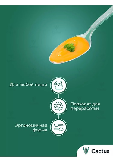 Cactus Çatal Ve Kaşık İçeren 100 Adet Tek Kullanımlık Plastik Sofra Takımı 174002950 100 adet