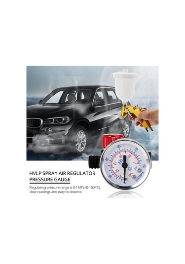 Symbee Hvlp Sprey Hava Basıncı Regülatörü - 1/4" Mini Doğrusal Hava Filtresi Ve Ayıracı - Göstergeli Basınç Kontrol Cihazı