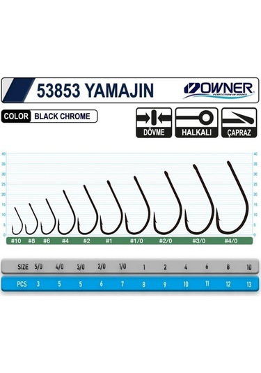 Owner 53853 Yamajin With Eye Black Chrome İğne - Standart