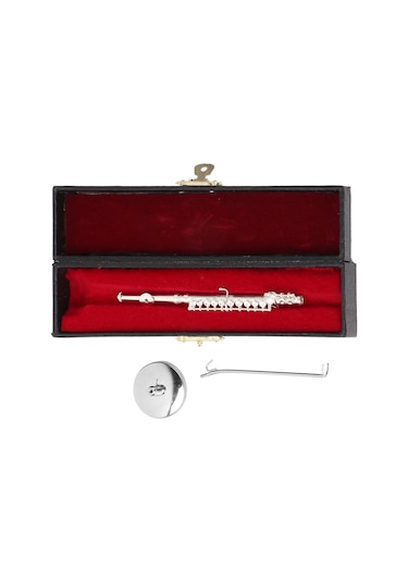 Shineyee 11 Cm Gümüş Renkli Bakır Müzik Aleti Modeli - Ev Ofis Dekorasyonu Hediyelik Kutulu El Yapımı Sanat Eseri