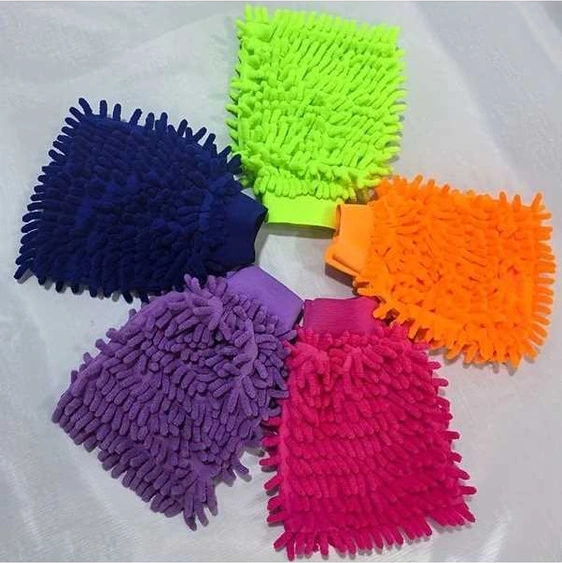 Trendooze Turcoshop11 2'li Mikrofiber Araç Eldiveni, Oranj Ve Koyu Mavi/