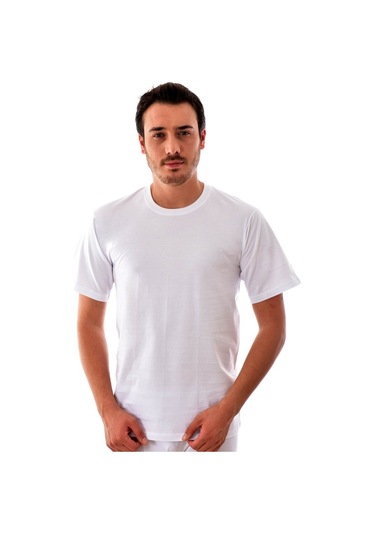 3 Adet Elit 1301 Erkek Sıfır Yaka Elasthan Fanila Beyaz