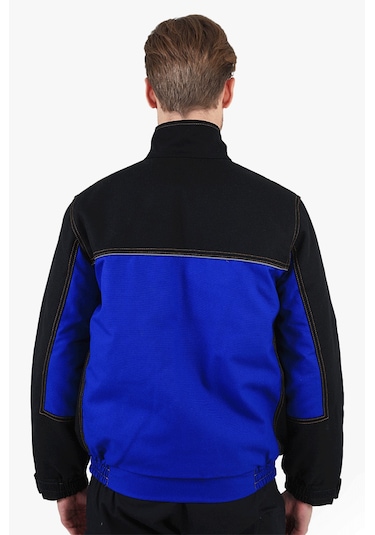 Çift Renkli Panama Mont Saks Mavi - Siyah