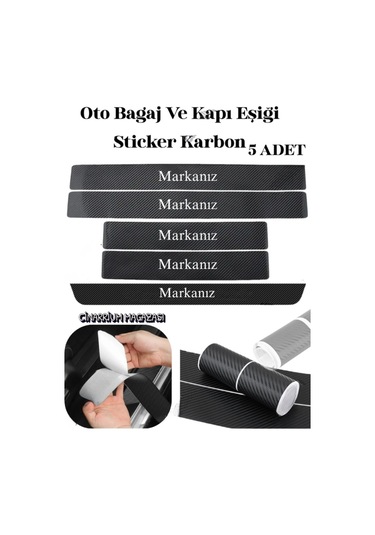 Fiat Bravo Bağaj Ve Kapı Eşiği Karbon 5li Sticker Yerli Üretim Set