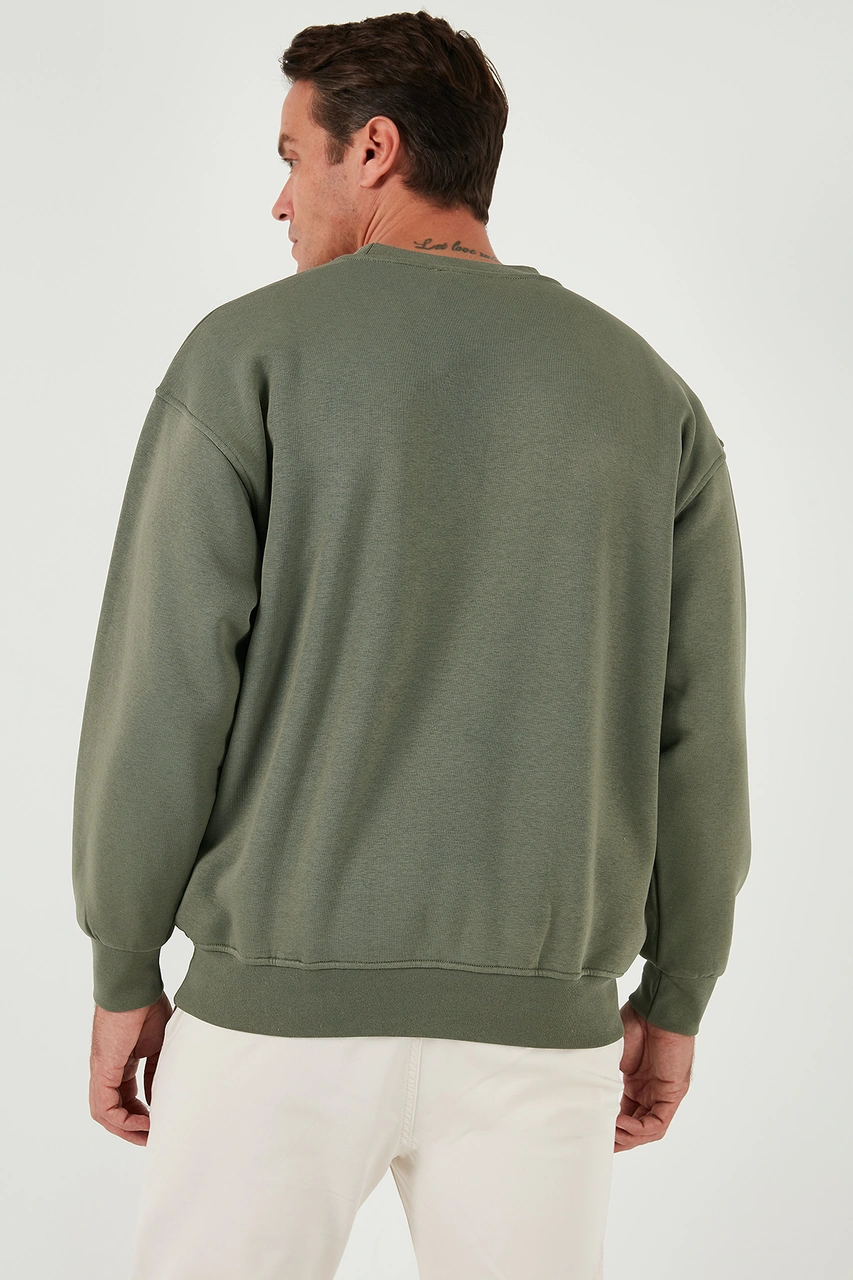 Buratti Regular Fit Bisiklet Yaka Şardonlu 2'Li Paket Erkek Sweat 5905255S2 Ekru-Haki