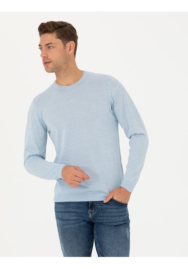 Pierre Cardin Erkek Açık Mavi Triko Kazak 50270054-vr003 Açık Mavi