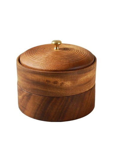 Pazly Ahşap Kapaklı 2 Katlı Kurutulmuş Meyve Tepsisi, Ev Şeker Akasya Saklama Kutusu, Kahverengi Çok Katlı İstiflenebilir Ceviz Tepsisi Kahverengi