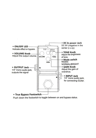 Ruicoo Rowin Ln-315 Elektro Gitar Efekti, Dumble Stili Yumuşak Overdrive, Normal/aydınlatıcı Mod, Gerçek Bypass, Çinko Alyüminyum Kasa