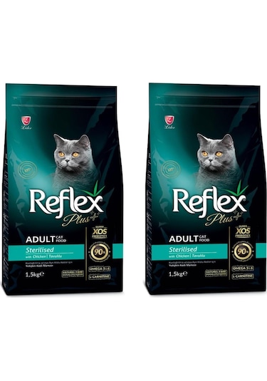Reflex Plus Sterilised Tavuklu Kısırlaştırılmış Yetişkin Kedi Maması 2 x 1500 G