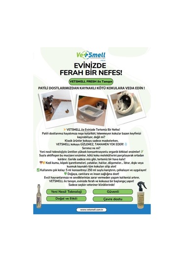 Vetsmell Konsantre Organik Kötü Koku Giderici 250 Ml