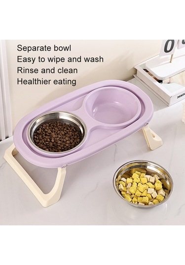 Sones Katlanabilir Evcil Hayvan Kasesi Yeme İçme Kasesi Boyun Koruma Uzun Çift Kase