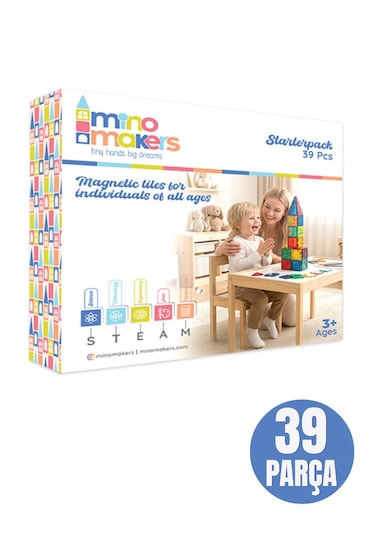 Mino Makers 39 Parça Manyetik Bloklar Mıknatıslı Bloklar Oyuncak