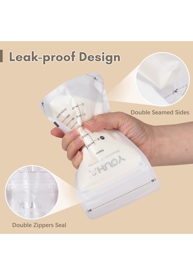 Youha Anne Sütü Saklama Torbaları Emzirme İçin Süt Saklama Torbaları 180ml/6oz Kapasiteli Önceden Sterilize Edilmiş 50