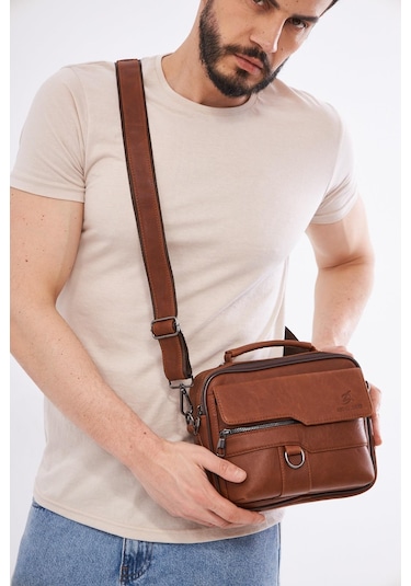Derinss Deb5119 Hakiki Deri Taba Erkek El Ve Omuz Çantası 001