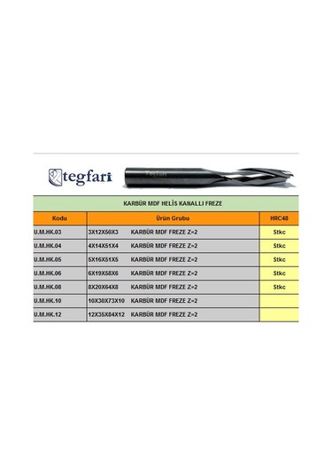 Tegfari Cnc Router Bıçak 8X32Mm Mdf Ahşap Karbur