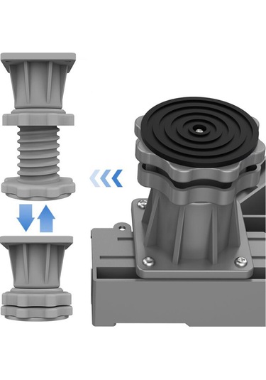 Suntek Ayarlanabilir Çamaşır Makinesi - Buzdolabı Tabanı Gri