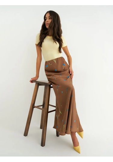 İpek Uzun Yazlık Etek 443840684 Bej