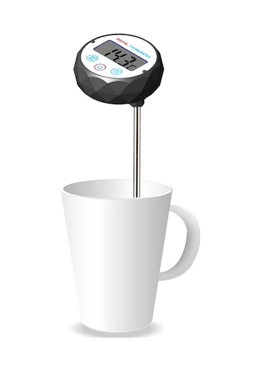 Sones Süt Kahve El Demleme Su Isıtıcısı Termometresi Kalem Tutucu Gıda Termometresi Su Geçirmez Siyah Ve Beyaz