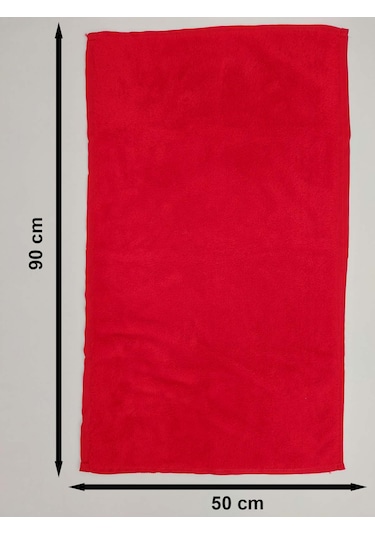 Mikrofiber Saç Havlusu Boya Tutmayan Kuaför Havlusu Kırmızı 50x90