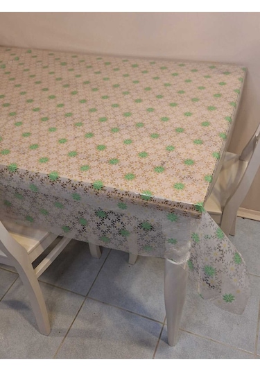 Ithal Pvc Muşamba - Desenli Silinebilir Masa Örtüsü 07iz07 Yeşil