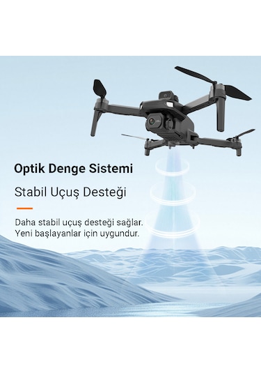 İdragon W9 Akıllı Mini Drone Fırçasız Motor Ekranlı Kumanda Çift Kameralı Drone