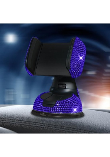 Telefon Desteği 360 Derece Döndürülebilir Süs Elmaslı Araba Gösterge Paneli Cep Telefonu Beyaz