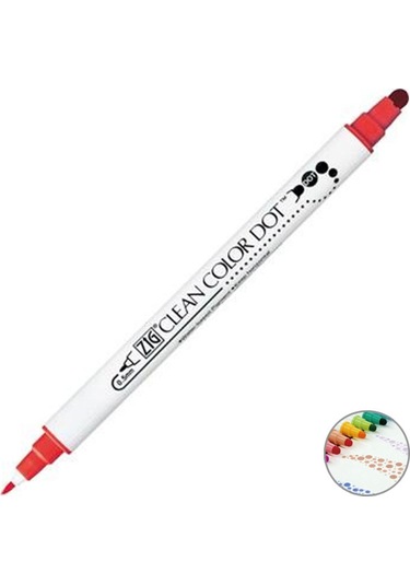 Zig Clean Color Dot Kırmızı Çift Taraflı Kalem Tc-6100-020