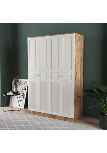 Nil 4 Kapaklı Eko Bazalı Gardırop - Mdf Kapak Aytaşı