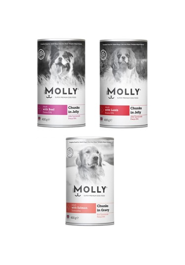 Molly 3 Çeşit Karma Köpek Konservesi 400 G X 3 Adet