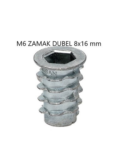 Metal Dübel-Ahşap Mobilya Bağlantı Zamak Vida Yuvası M10-13X15 10 Adet