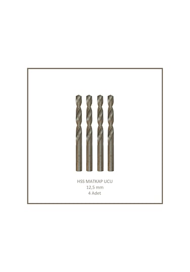 Hss Matkap Ucu 12,5 Mm, Metal, Ahşap, Plastik İçin 4 Adet