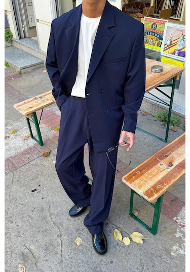 Flaw Oversize Takım Elbise Lacivert-28405 Lacivert