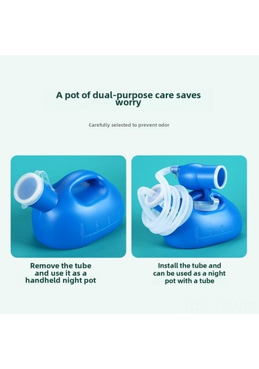 Geeksen Erkekler İçin 2000ml Plastik Idrar Kabı, 1.6m Borulu, Ölçülü Ve Kapaklı, Araç Ve Gece Kullanıma Uygun Taşınabilir İdrar Alıcı