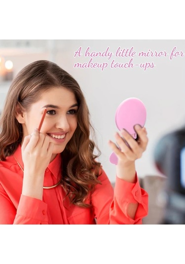 Willowhaven 10 Adet Beyaz Makyaj Aynası, Taşınabilir Yuvarlak Kompakt Çerçeveli Seyahat Aynası Beyaz