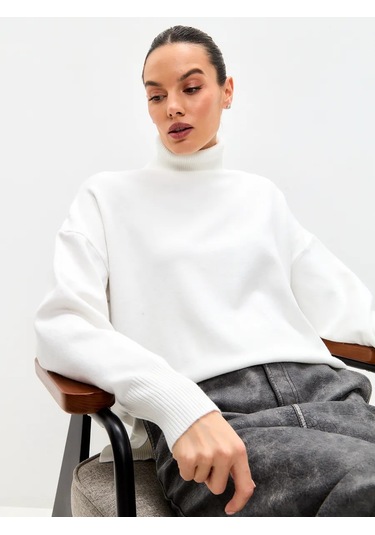 Sara Collection Yaka Detaylı Oversize Kazak 282340099