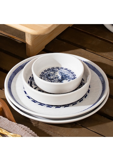 Perotti French Vintage 14 Parça Seramik 6 Kişilik Kahvaltı Takımı Mavi