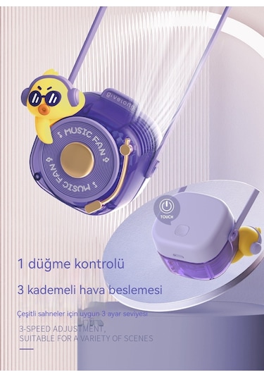 Jzcat Karikatür Halter Taşınabilir Bladeless Küçük Fan