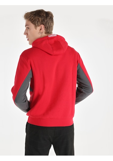 Colins Regular Fit Kapüşonlu Baskılı Kırmızı Erkek Sweatshirt Cl1064776 Kırmızı Colins Regular Fit Kapüşonlu Baskılı Kırmızı Erkek Sweatshirt Cl1064776 Kırmızı