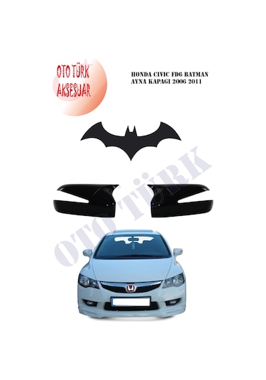 Honda Civic Fd6 Yarasa Batman Ayna Ve Kelebek Cam Rüzgarlığı 2Li