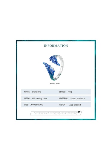 Bamoer 925 Ayar Gümüş Mavi Emaye Tüy Açılış Halkası Guardian Kanat Ayarlanabilir Yüzük Kadınlar İçin Güzel Takı