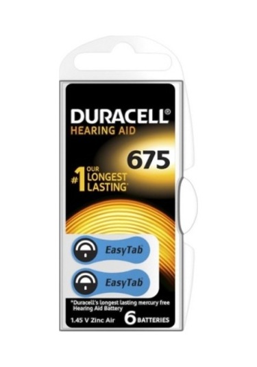 Duracell 675 İşitme Cihaz Kulak Pili 6 Parça 1 Kutu 5224