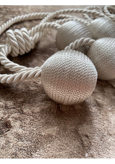 Modern Sarım 4 Toplu Braçol Kornişe Takmatik Ipli Tavan Perde Aksesuarı Bej