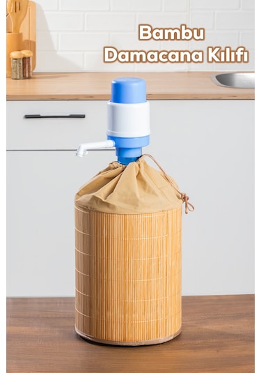 Porsima Pbt-592 Bambu Damacana Kılıfı Kumaş Korumalı İpli Hasır Kılıf 35 42cm 19lt Hasır
