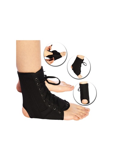 Sones S Malüminyum Plaka Stili Ayak Bileği Sabitleme Kemeri Siyah